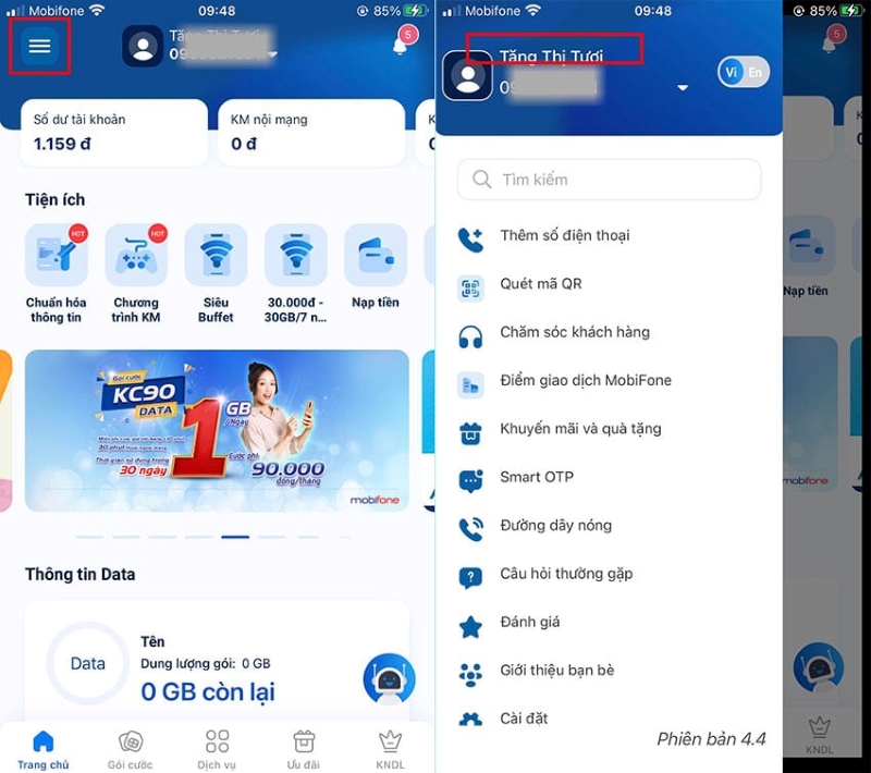 đăng ký sim chính chủ mobifone qua app