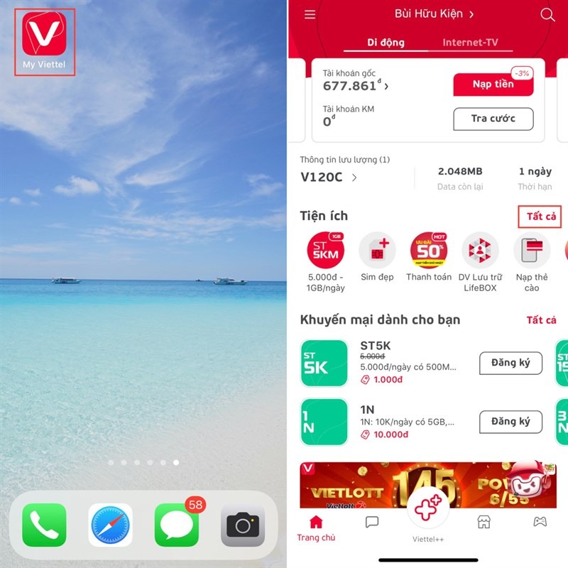 đổi thông tin sim Viettel